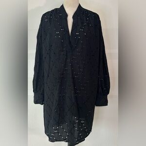 Banana Republic Black Eyelet Beach Swim Coverup Dress
